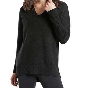 EUC Athleta Black Hanover V-Neck Sweater-S